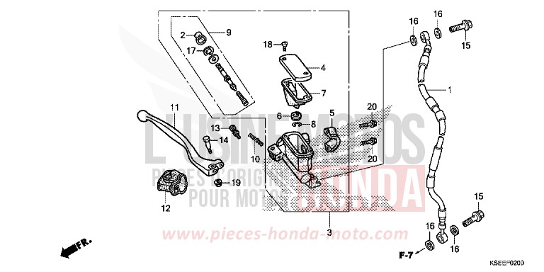 FRONT BRAKE MASTER CYLINDER for CRF150R "Big wheels" EXTREME RED (R292) from 2014